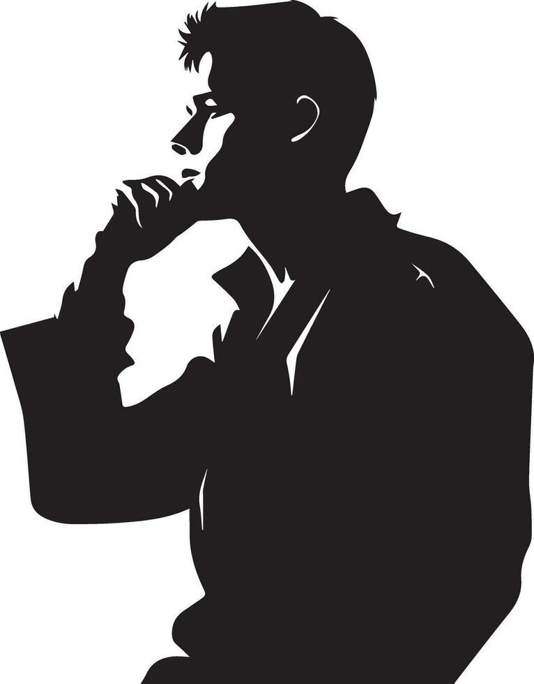 Thinking man vector silhouette illustration 8