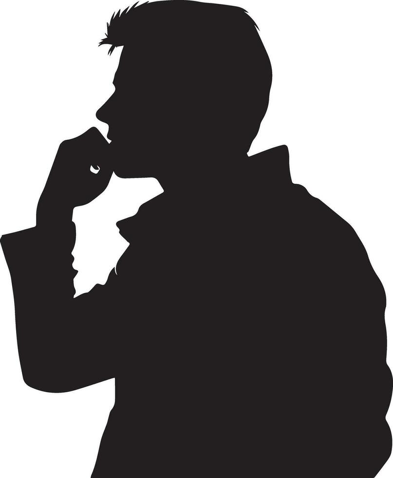 Thinking man vector silhouette illustration 4