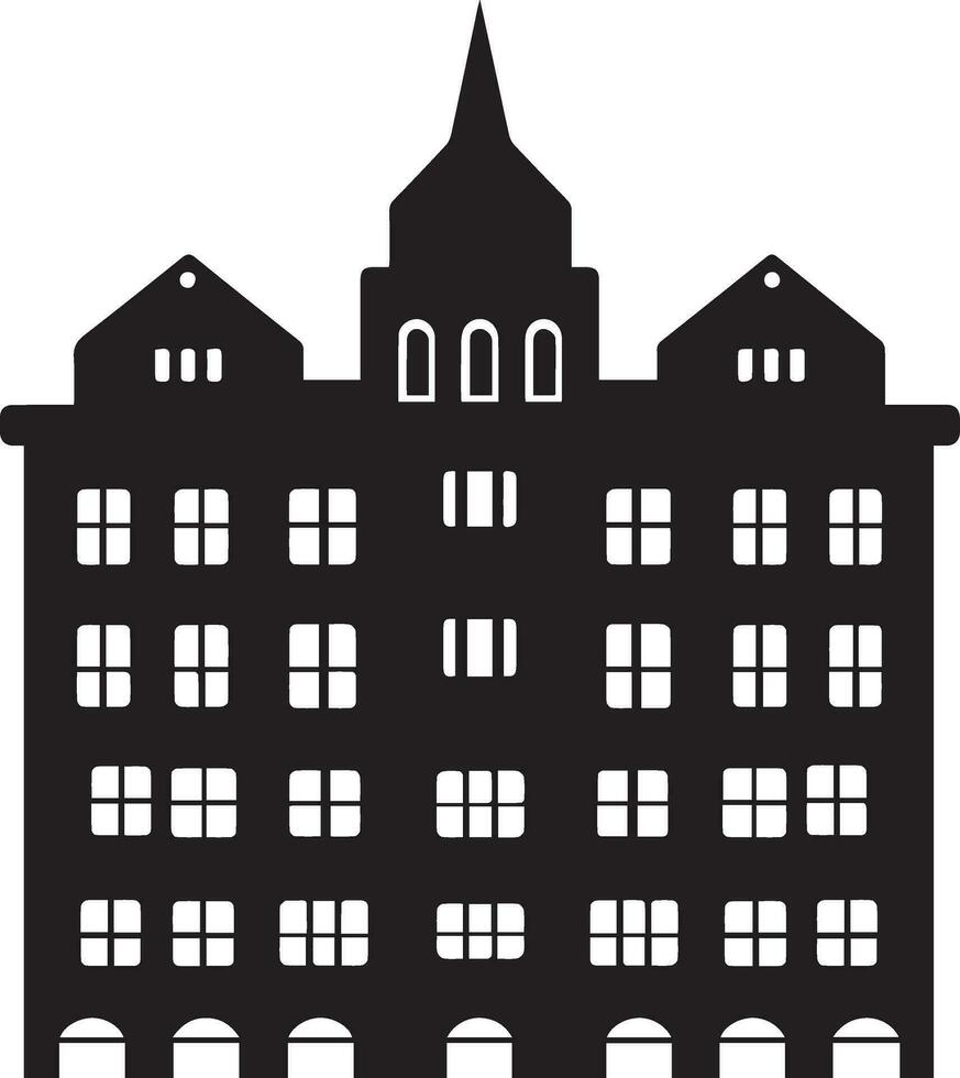 Building vector silhouette illustration 9