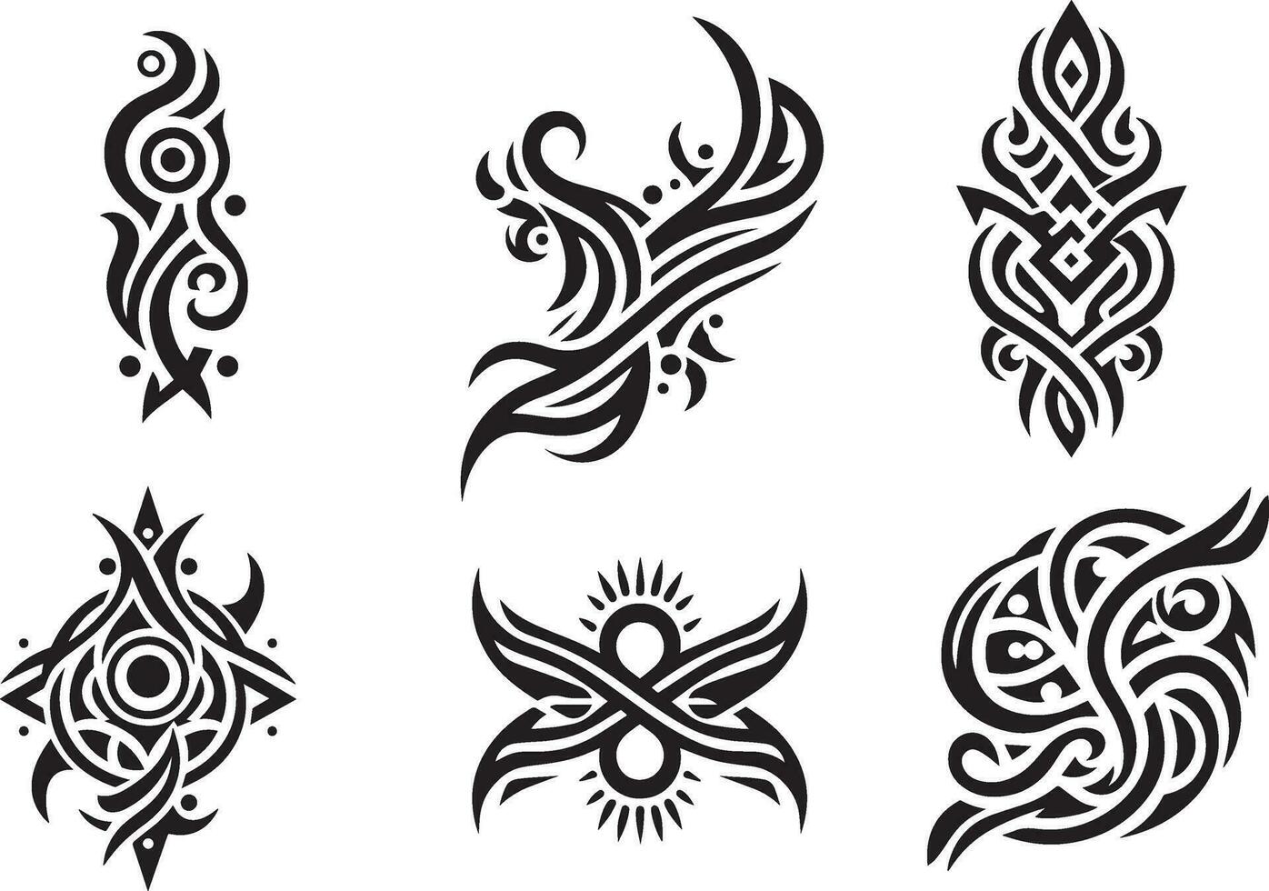 Tribal tattoo design vector art illustration 17