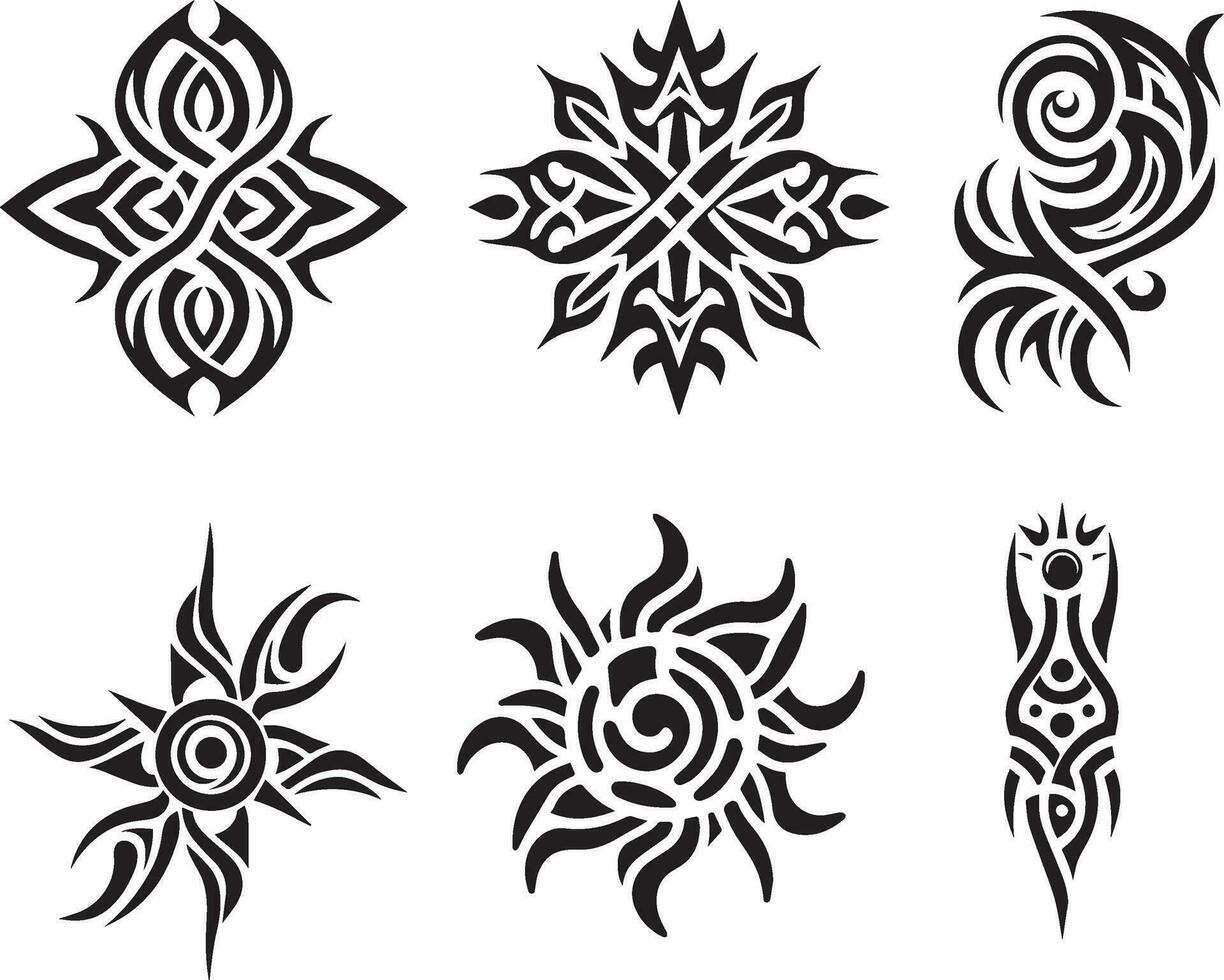 Tribal tattoo design vector art illustration 8