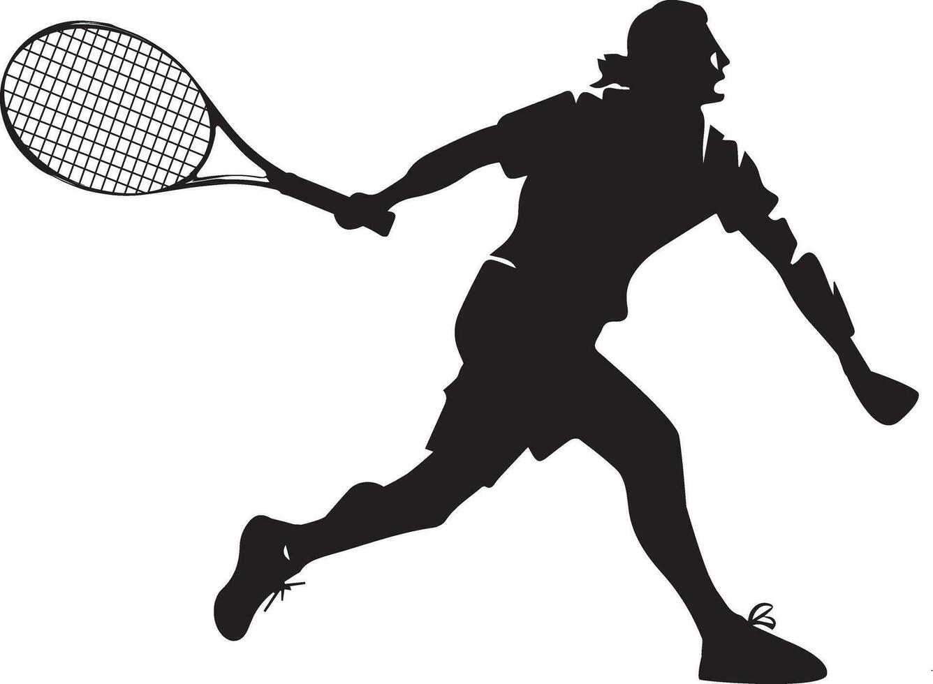 tenis jugador vector silueta