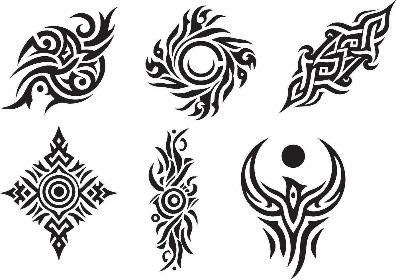 Tribal tattoo design vector art illustration 15