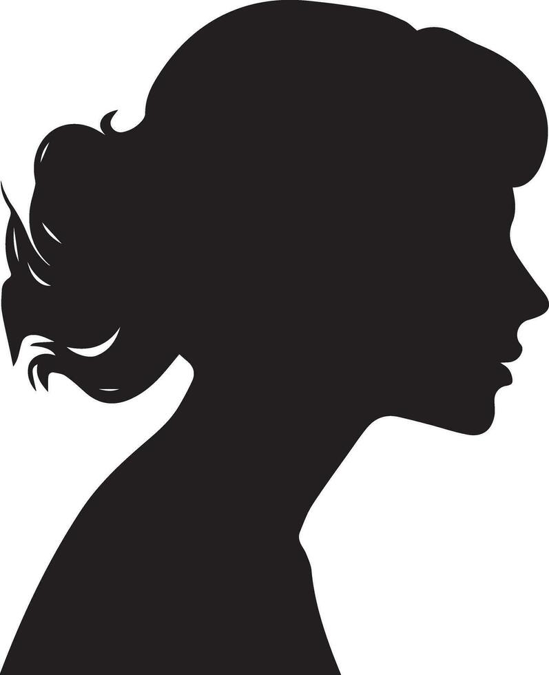 Woman profile vector silhouette