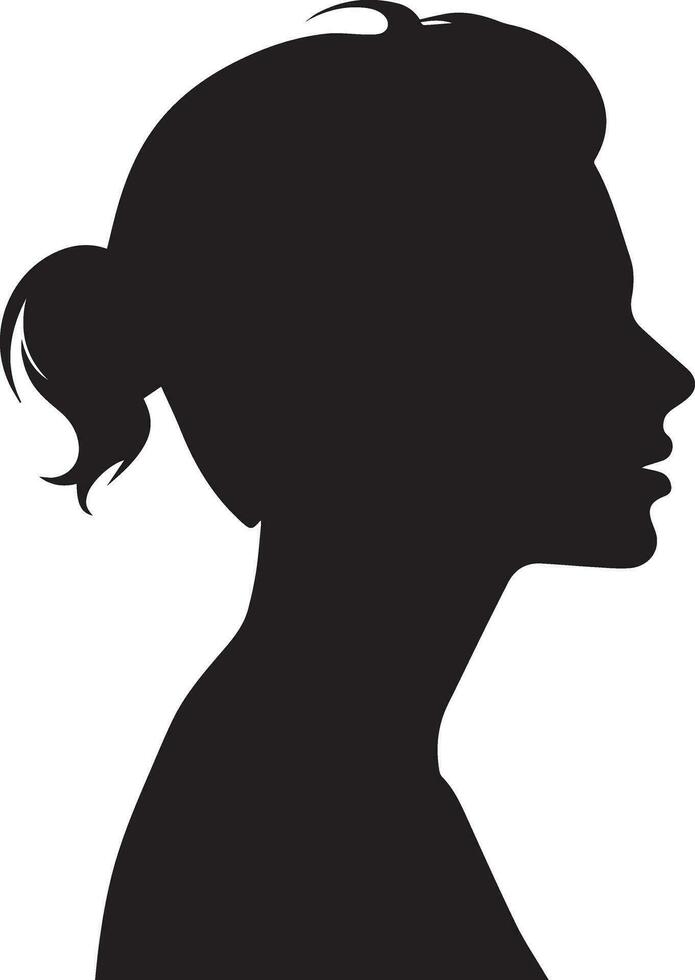 Woman profile vector silhouette 2