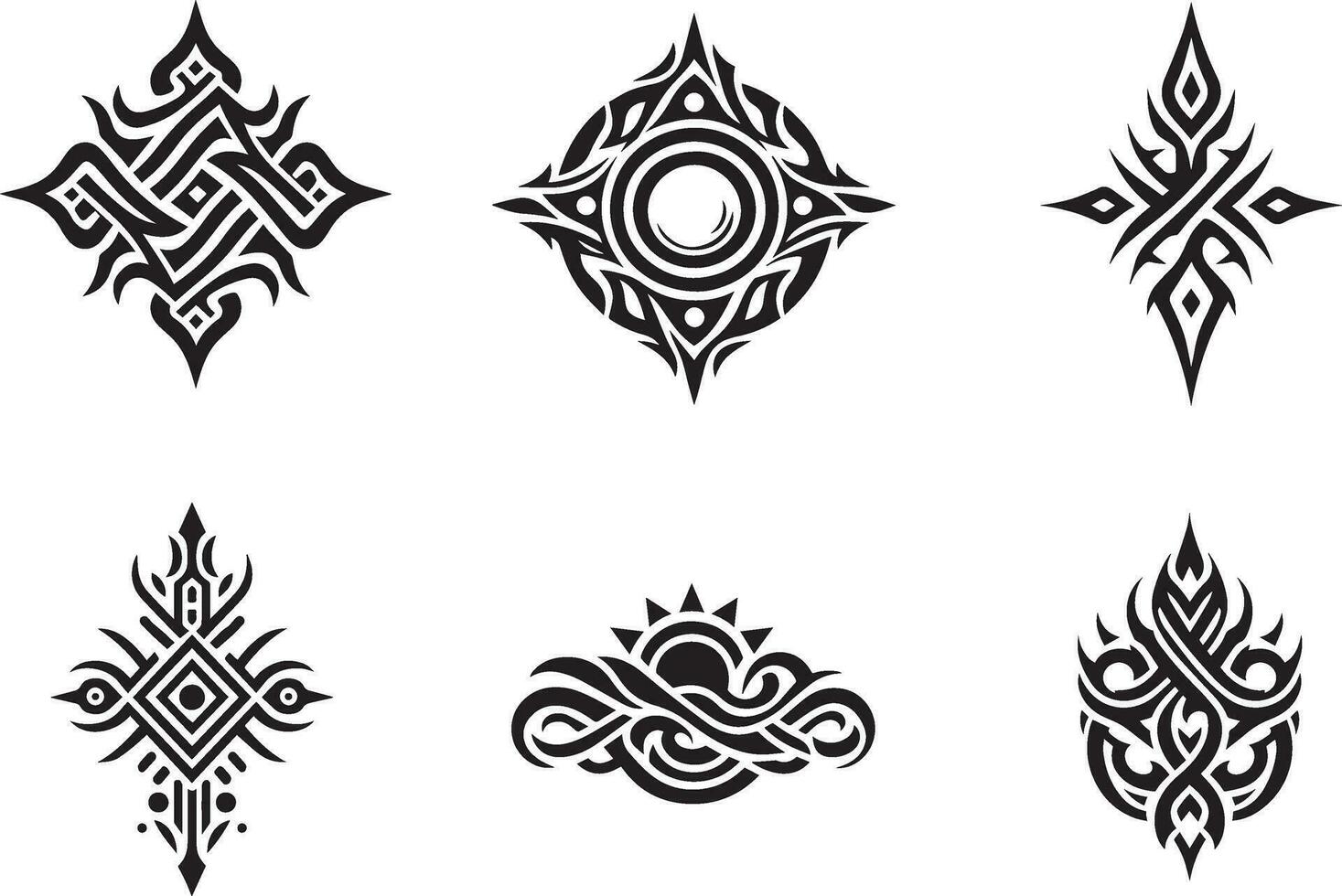 Tribal tattoo design vector art illustration