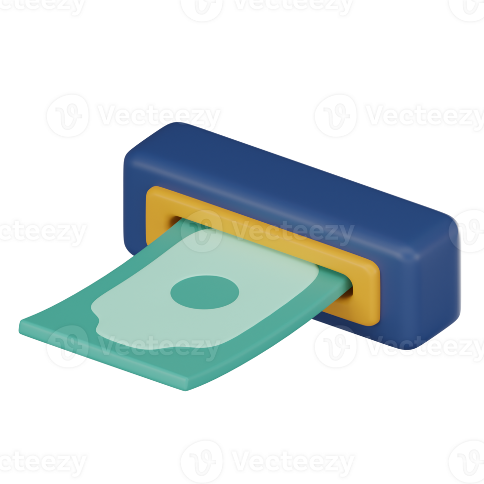 Cash Access, Atm Withdrawal, ATM Machine Icon. 3D render. png