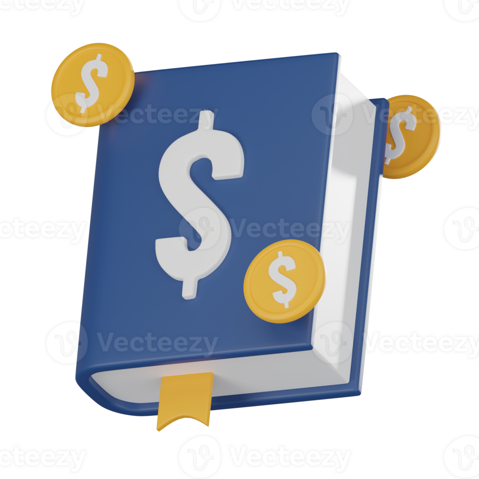 Symbolizing Financial Security Passbook and Coin Icon for Financial Planning. 3D render. png