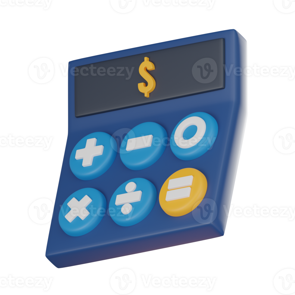 Navigating Financial Planning, Calculator for Financial Risk. 3D render. png