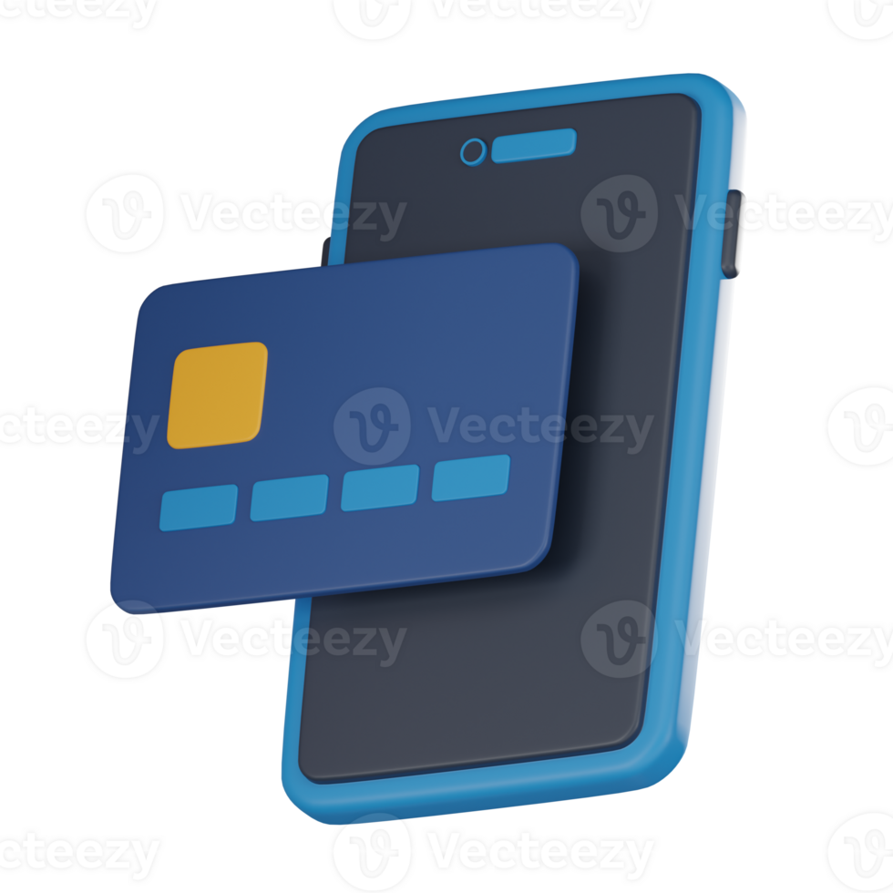 Visualizing of Payments Credit Card for Online Transactions. 3D render. png