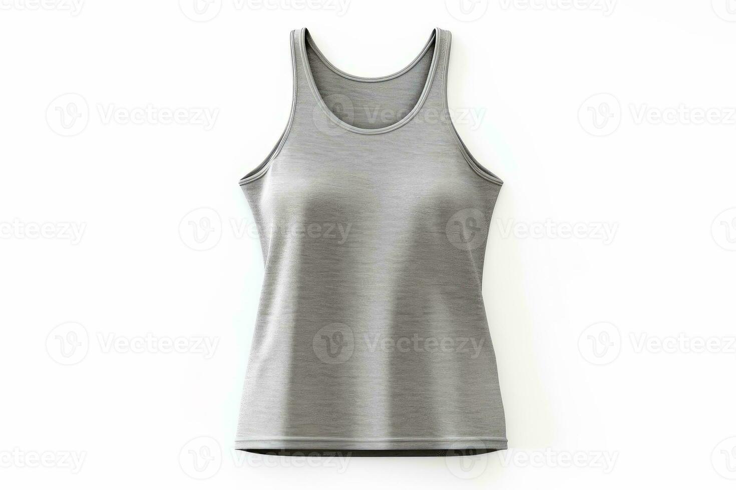 ai generative Blank grey sleeveless t-shirt isolated on white background photo