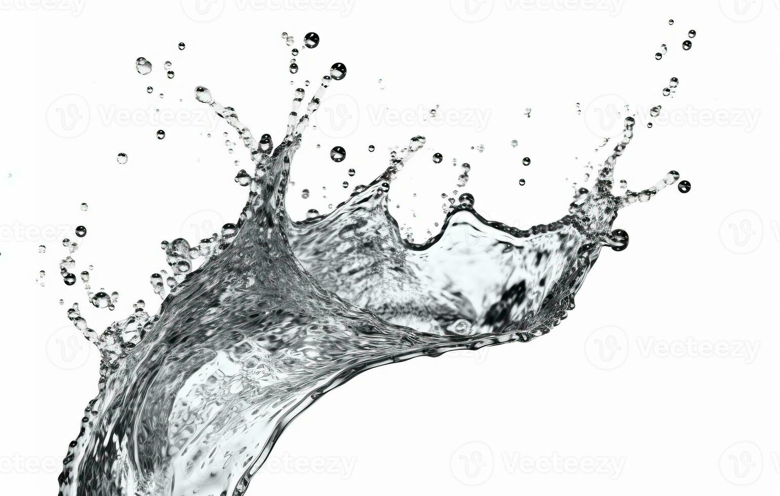 ai generative Water splash isolated on white background. 3d illustration. Blue water splash. photo