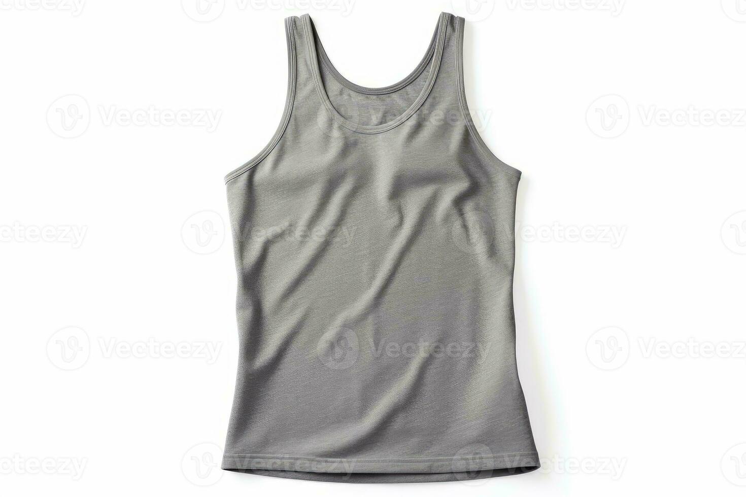 ai generative Grey sleeveless t-shirt isolated on a white background. photo