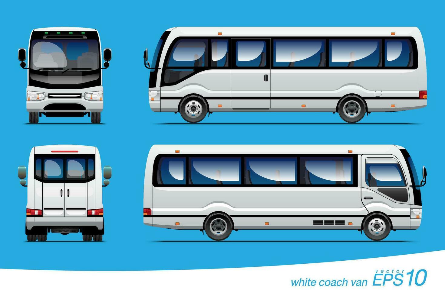 White Coach Van Template vector
