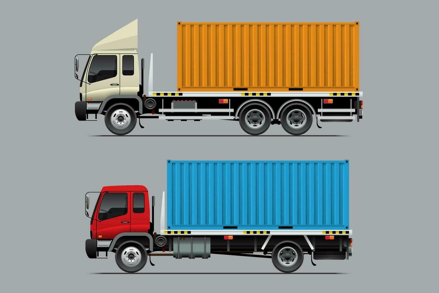 Flatbed Lorry Truck with Container vector