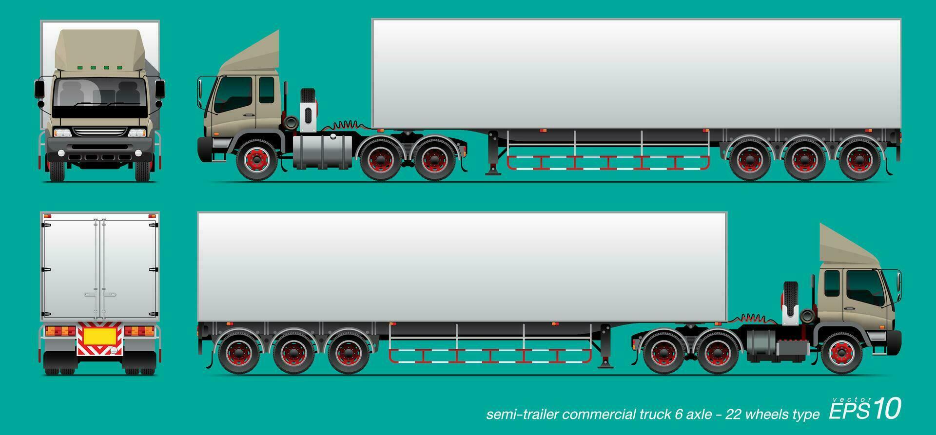 semirremolque comercial carga camión. vector