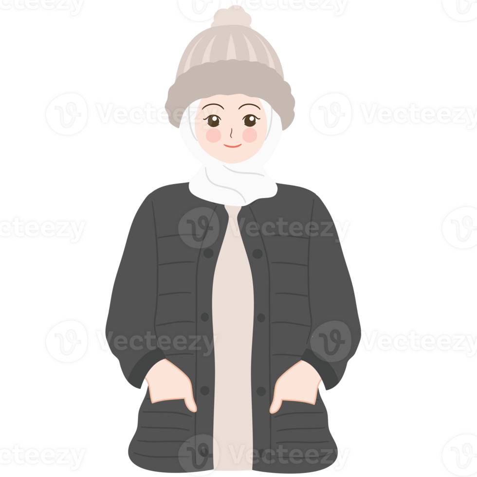 woman wearing winter clothes png