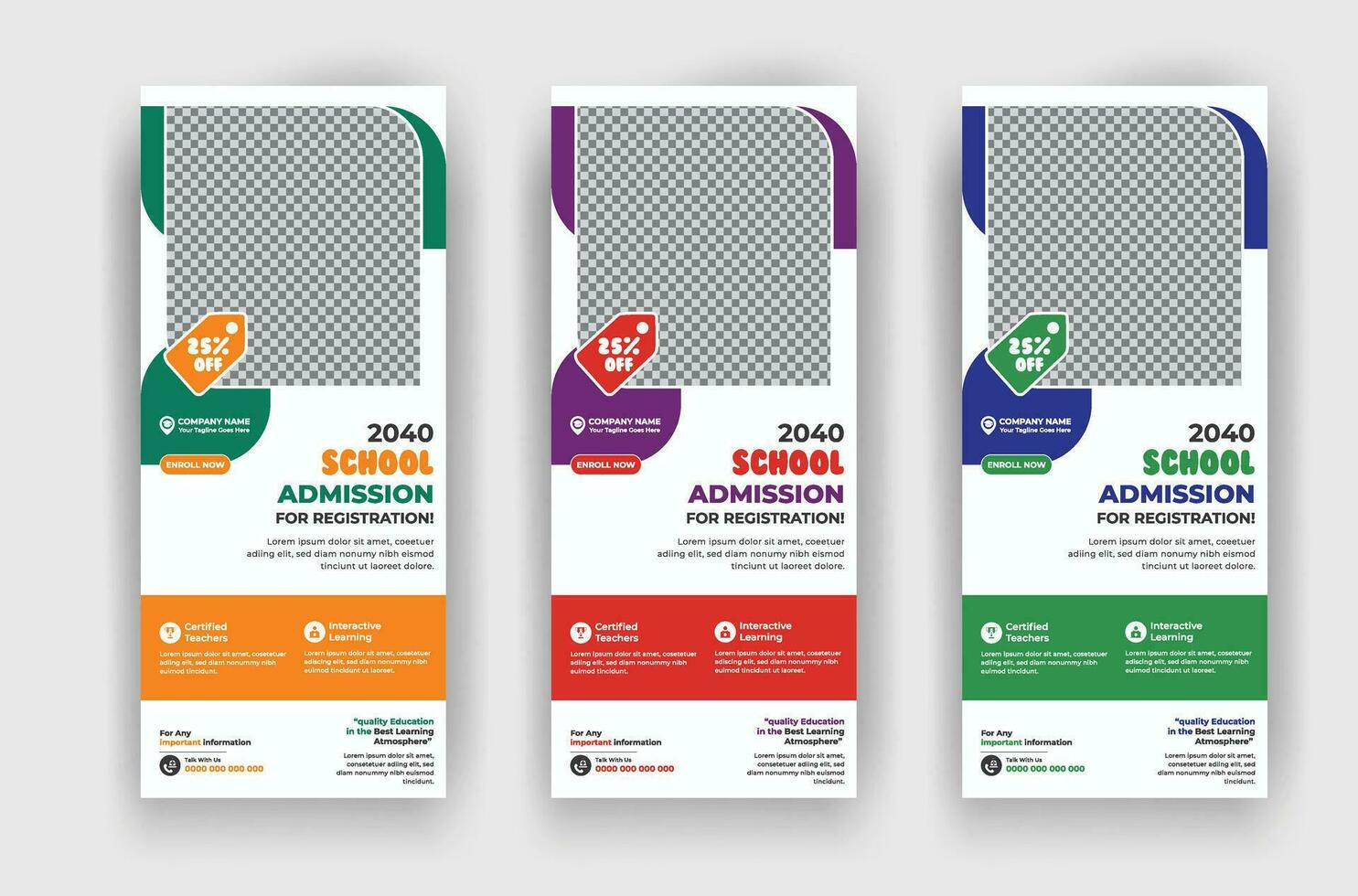 Back to school admission roll up standee pull up banner template vector