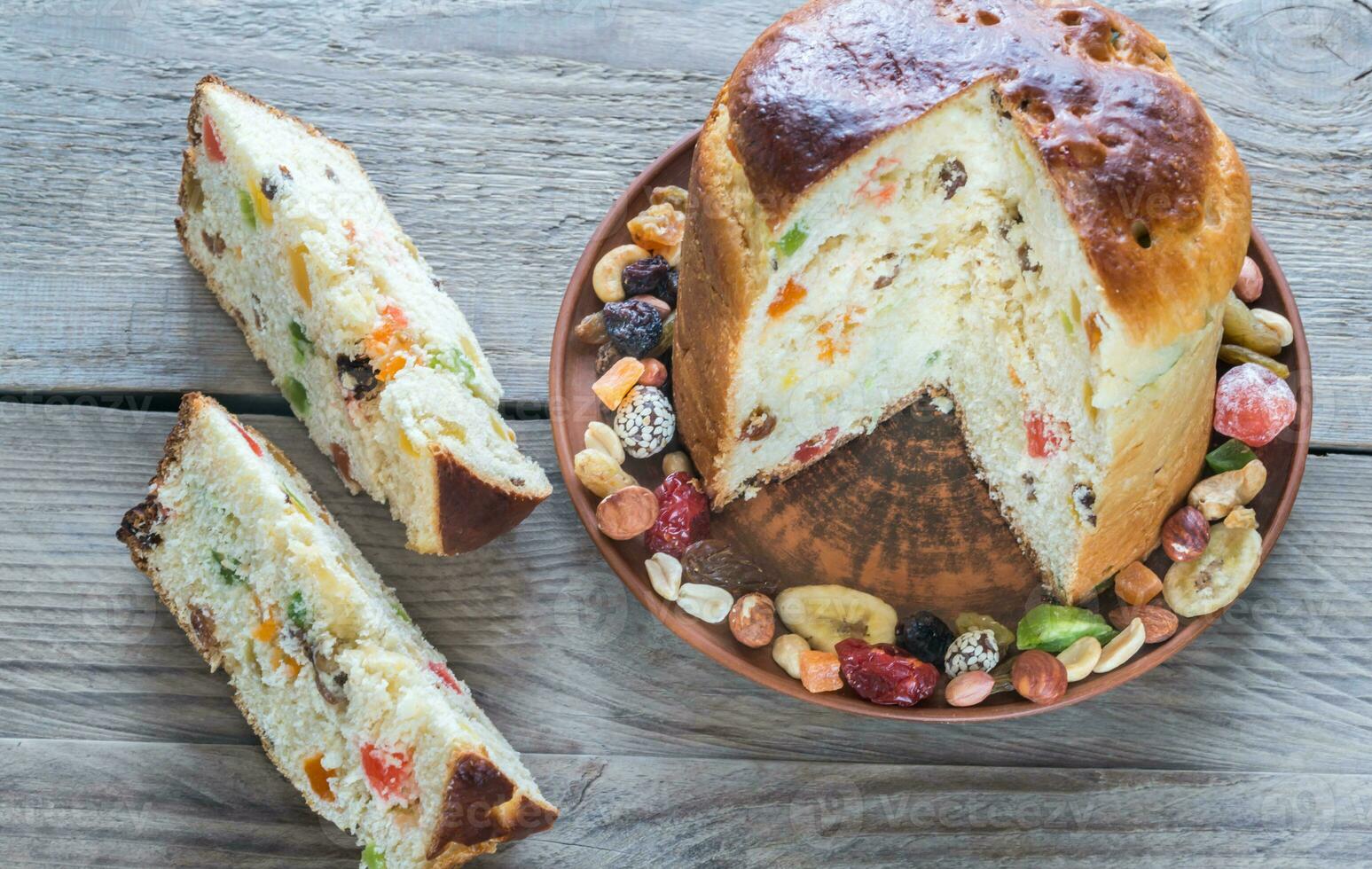 Panettone with dried fruits photo