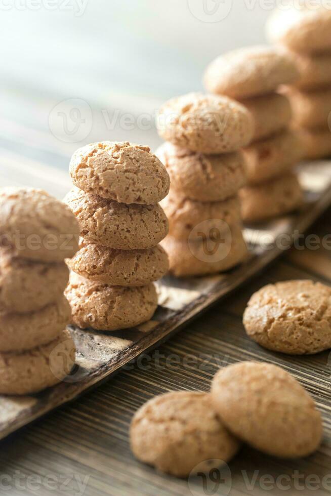 Amaretti cookies closeup photo