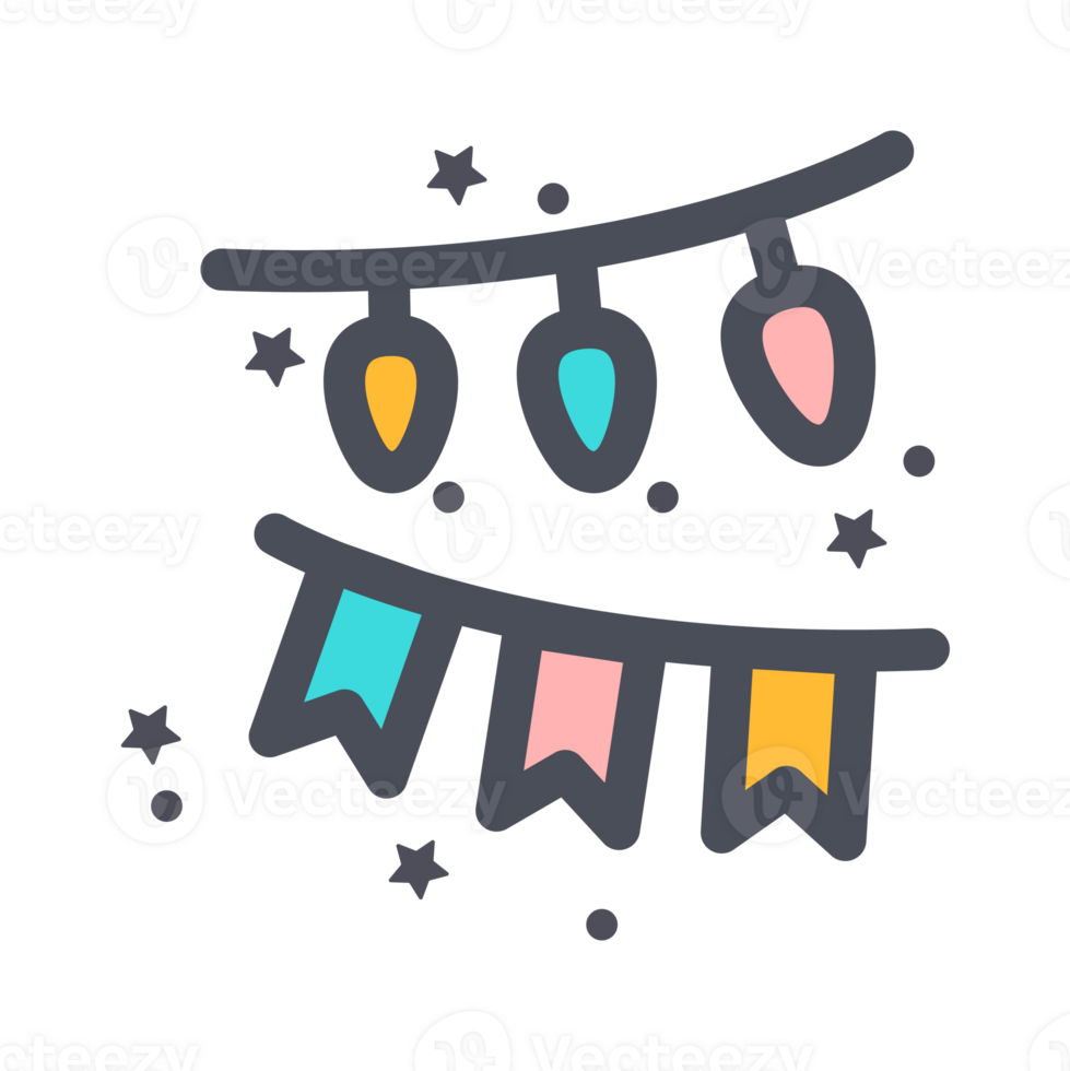 Garland color icon for decoration. png