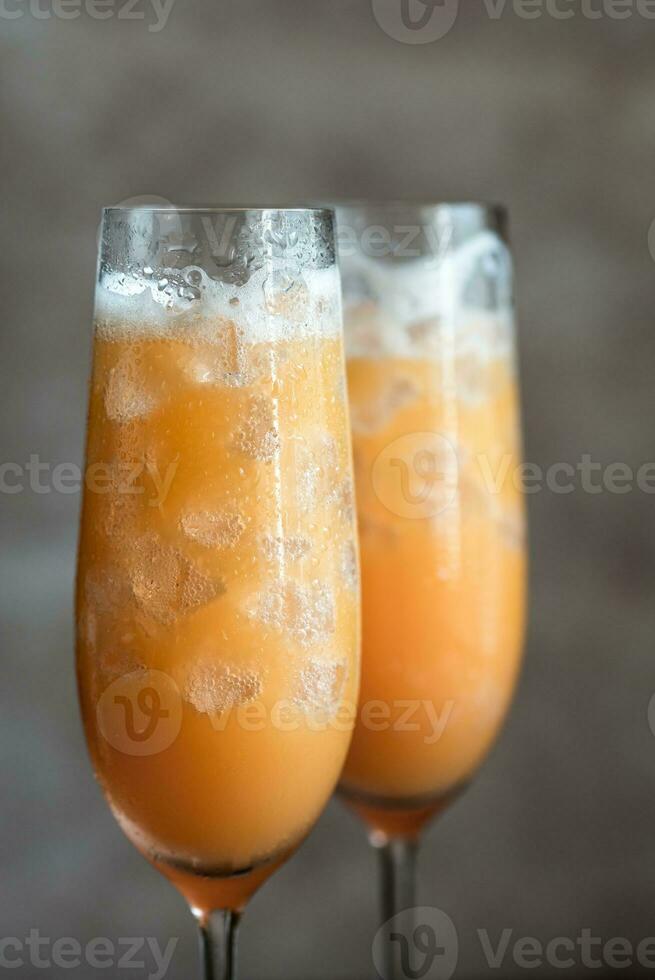 Two bellini cocktails photo