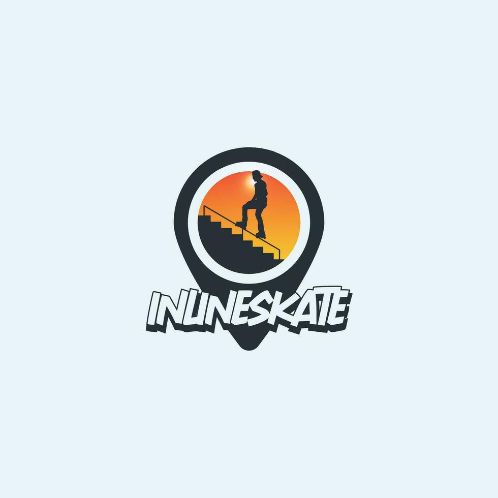 inline skating logo vector