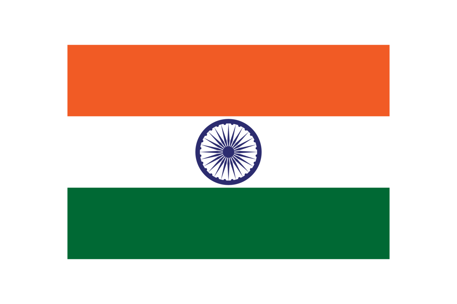 Indien nationell flagga i original- förhållande transparent png