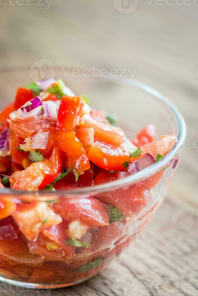 Bowl of salsa photo