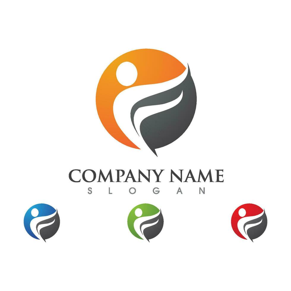 Human character logo sign vector