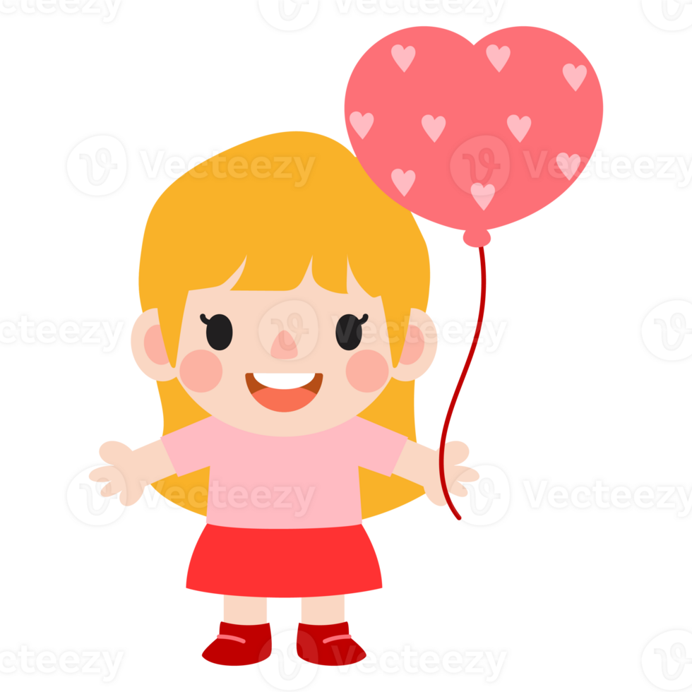 happy valentines day teen couple clipart. Romantic girl and boy giving heart balloon gift png