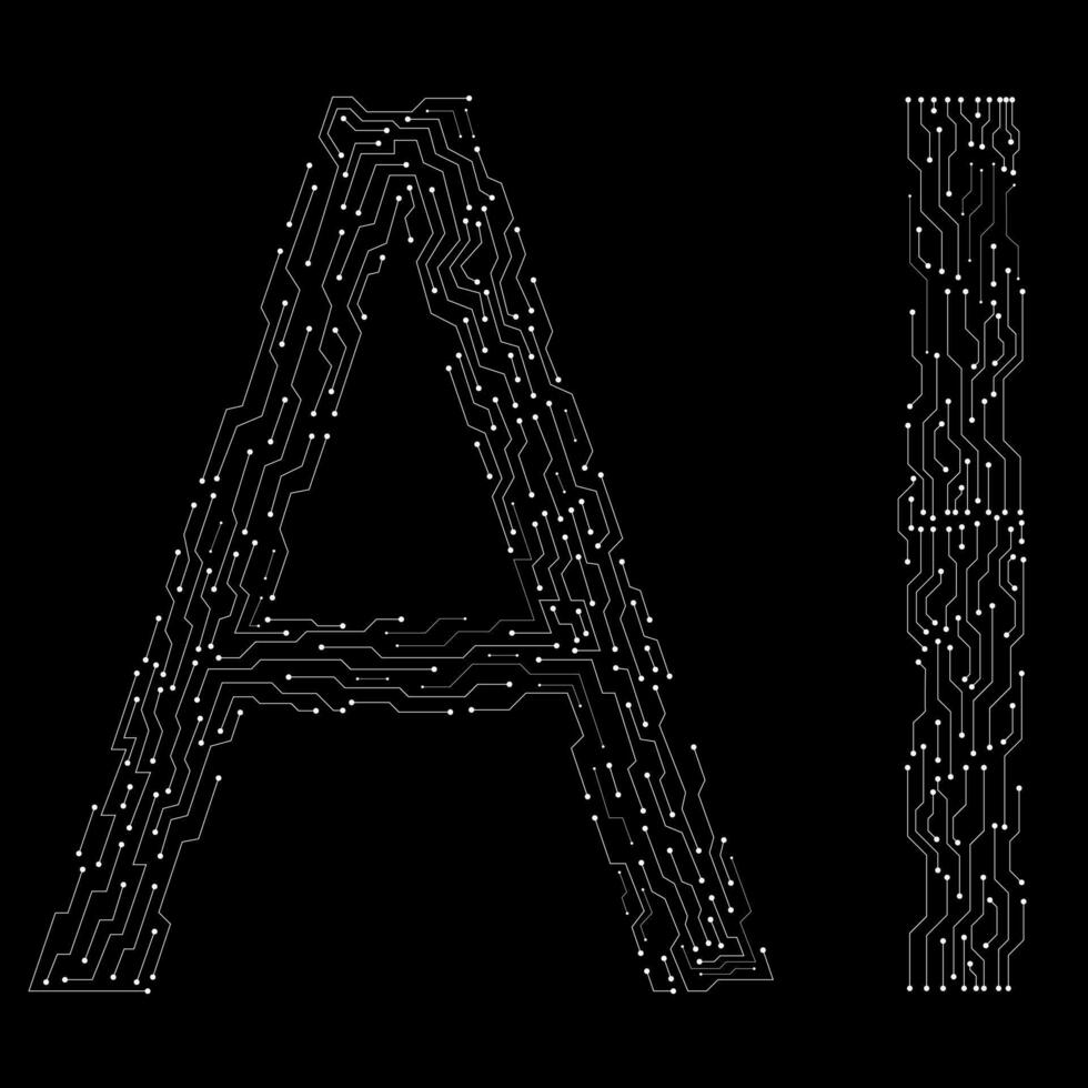 HUD AI with circuit board vector concept for future technology element background business screen
