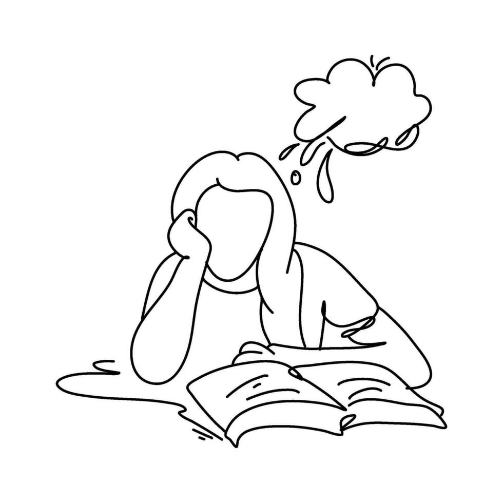 A stress concept artwork features a person with the word Oh No enclosed in a thought bubble. The person is clutching their head and wearing an anxious grimace vector