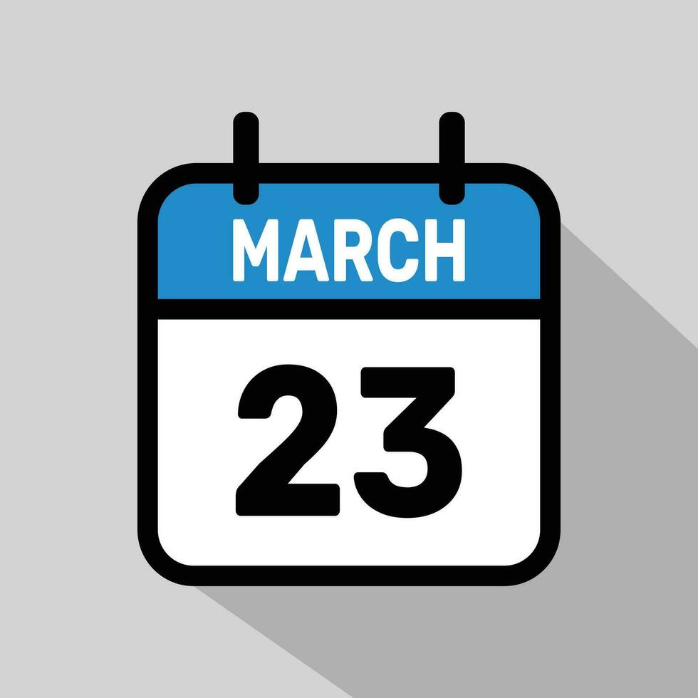 Vector Calendar March 23 illustration background design.