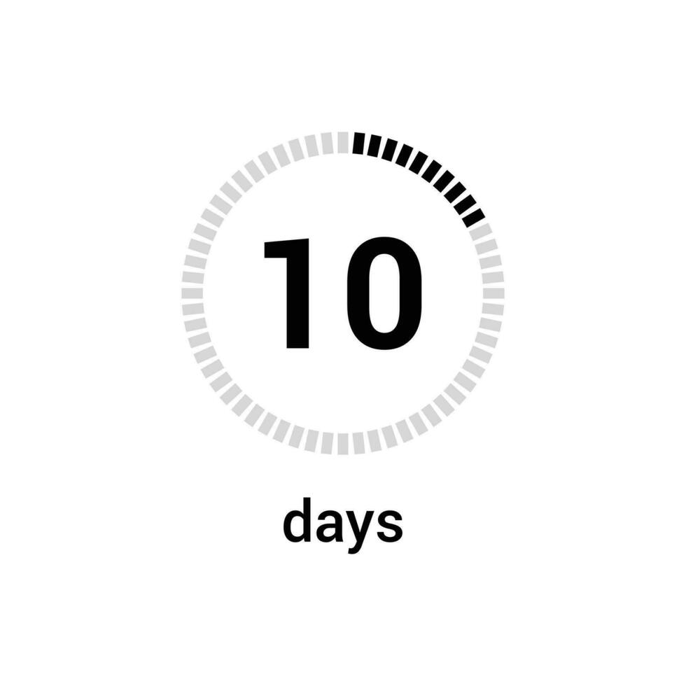 10 Day clock loading  vector display design.