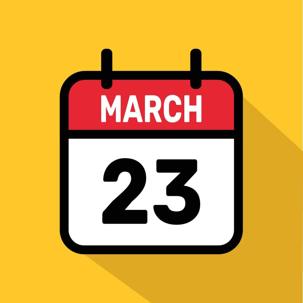 Vector Calendar March 23 illustration background design.