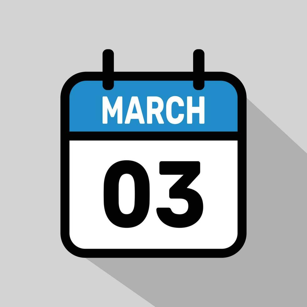 Vector Calendar March 03 illustration background design.