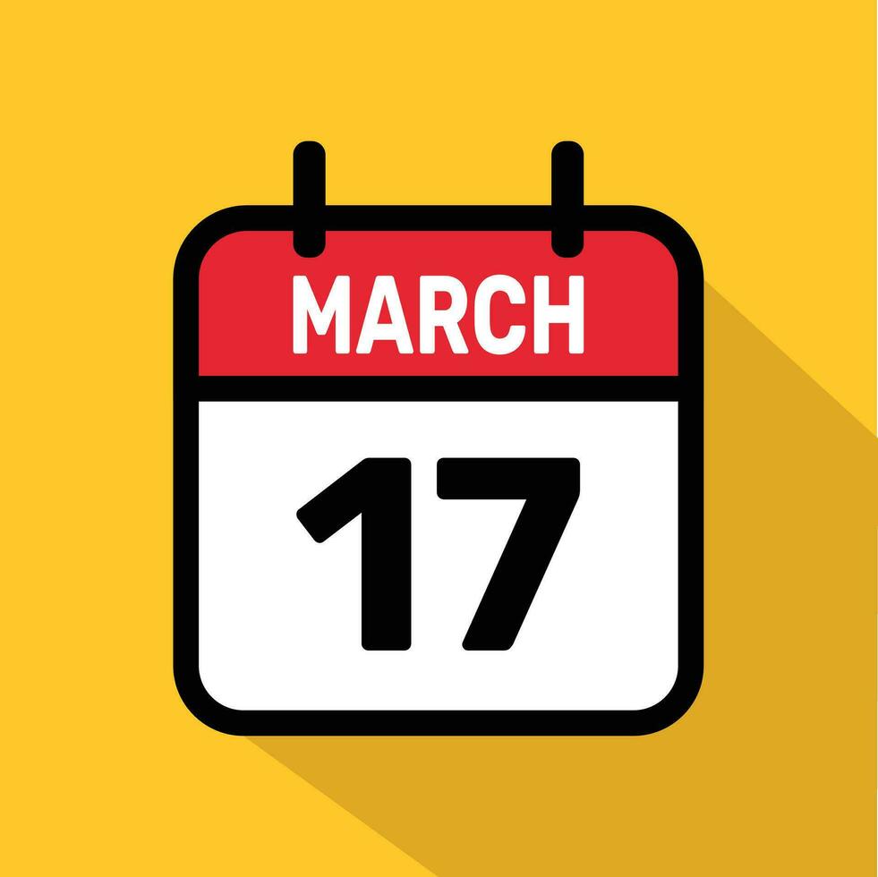 Vector Calendar March 17 illustration background design.