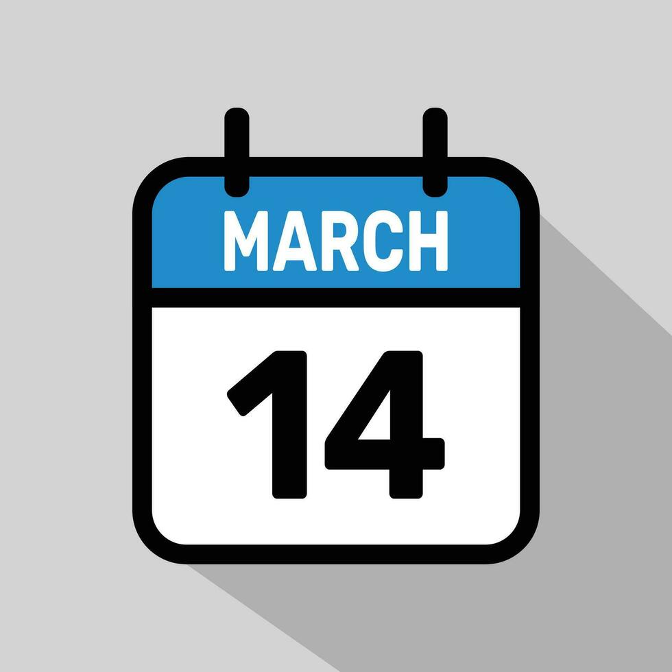 Vector Calendar March 14 illustration background design.