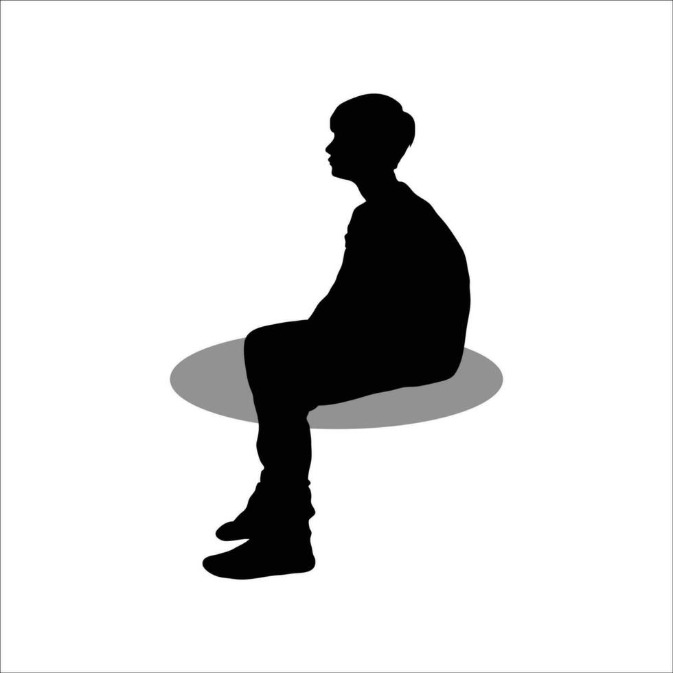 Boy sitting stock vector illustration