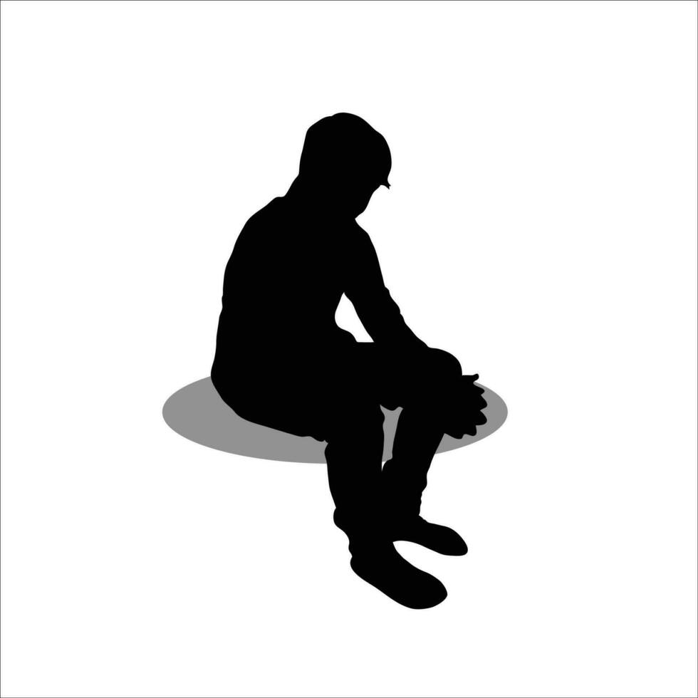 Boy sitting stock vector illustration