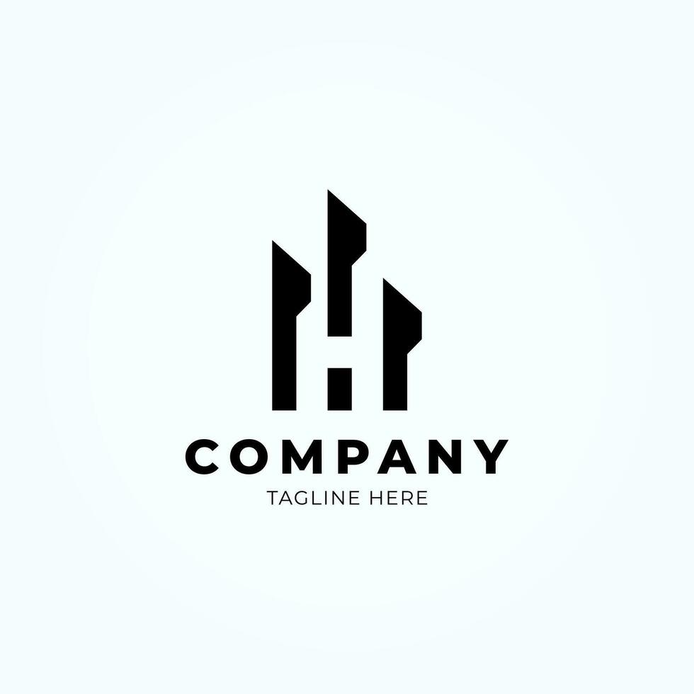 Modern Letter H house Logo Design Vector template