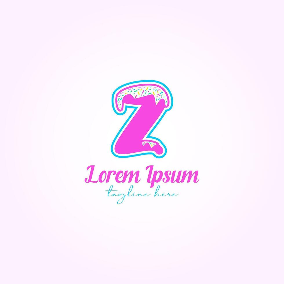 Letter Z with Colorful Tasty Ice Cream Logo Vector Template