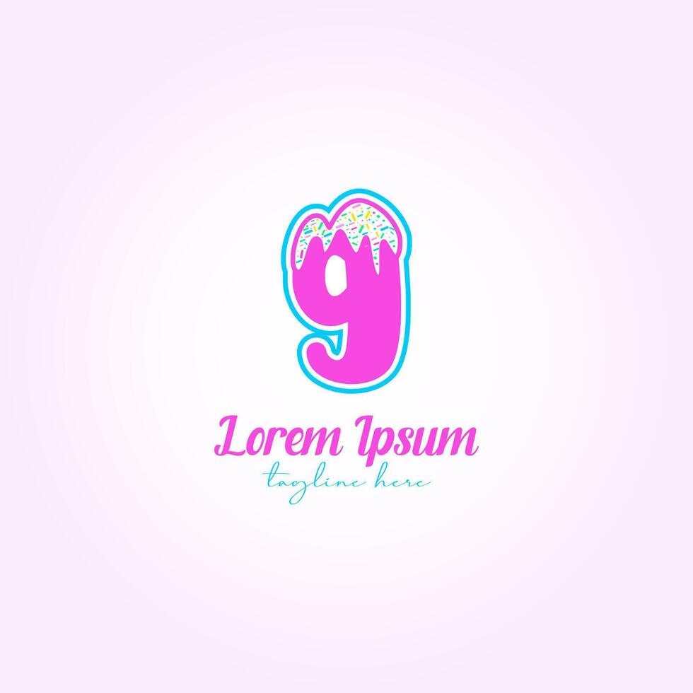 Letter G with Colorful Tasty Ice Cream Logo Vector Template