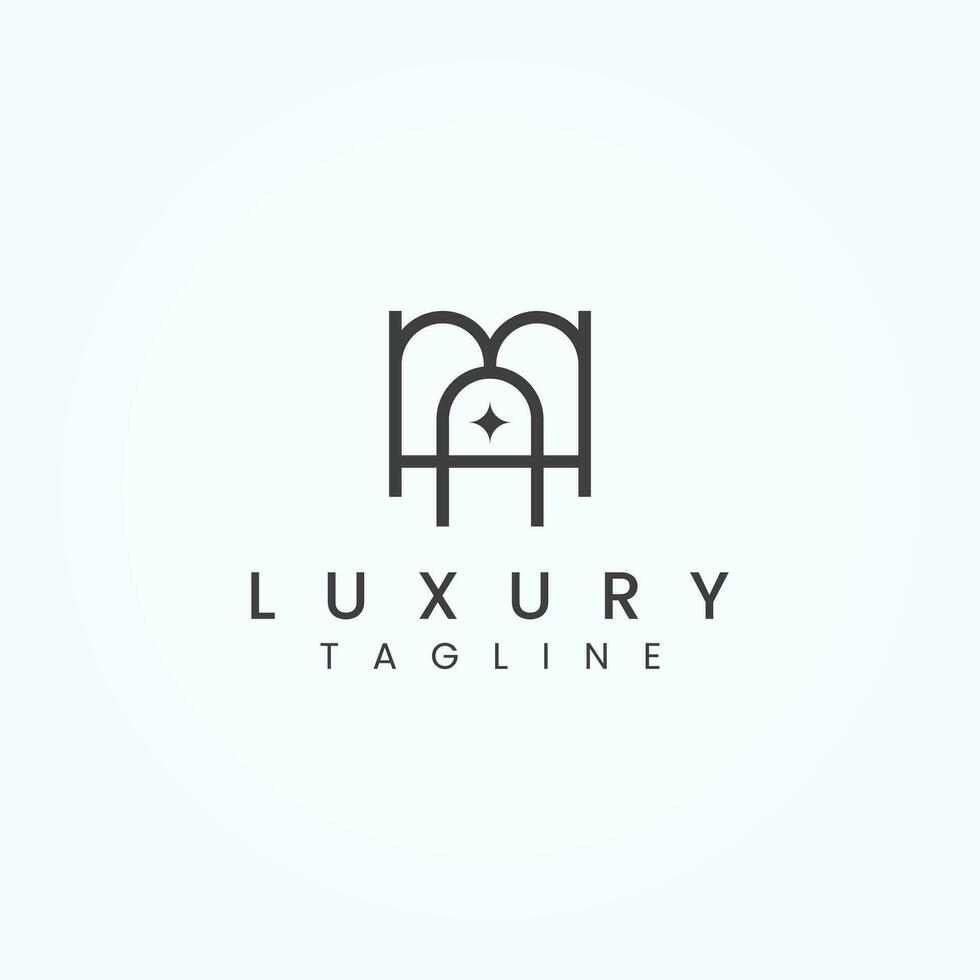 Letters MA luxury monogram logo design vector template