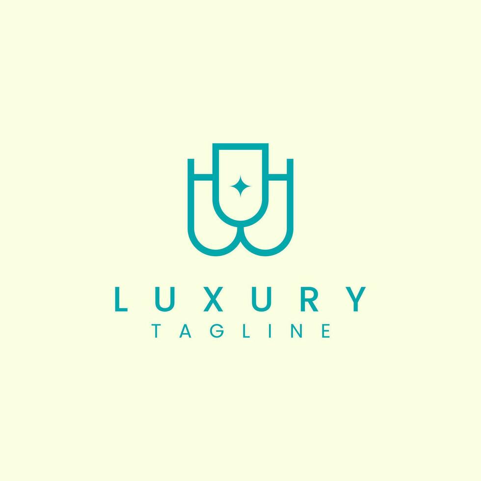 Luxury Geometric Letter W Logo Design Template vector