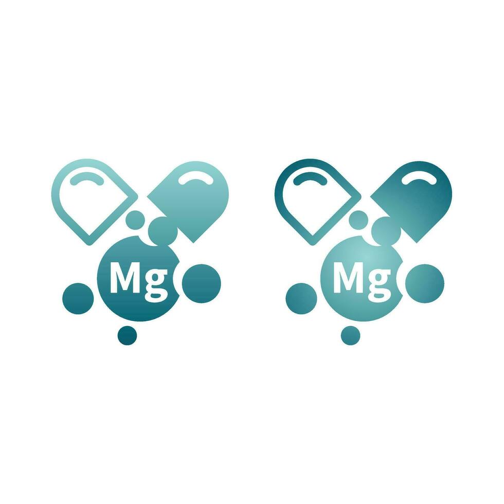 Magnesium capsule vector icon. Mg minerals and supplement capsules and pill.