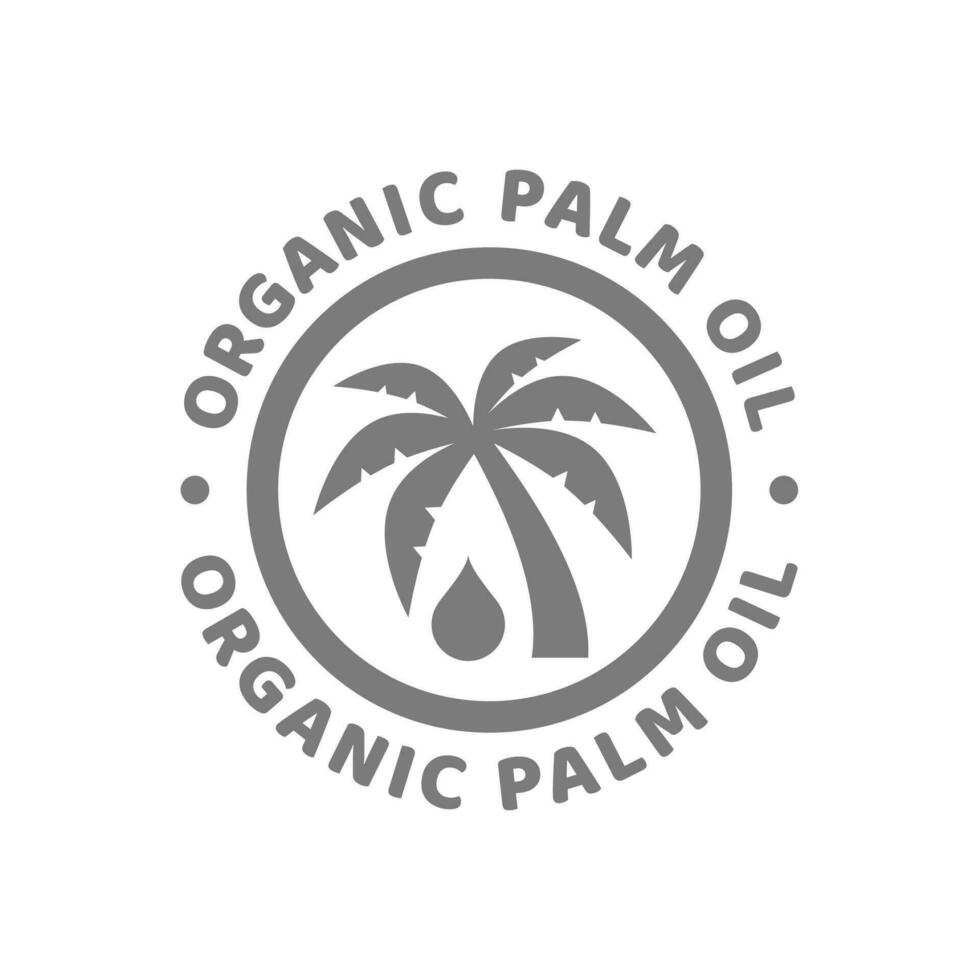 Organic palm oil vector label. Natural oil, nutrition and healthy eating icon.