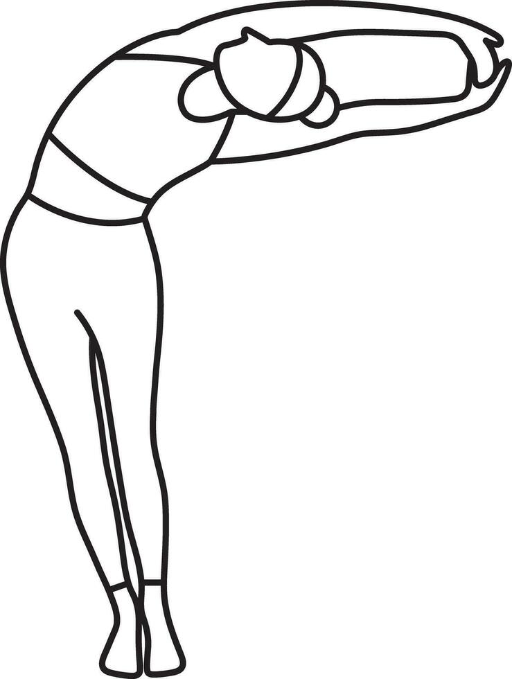 sencillo vector ilustración de tiryaka tadasana, sano estilo de vida, Deportes, yoga asanas, garabatear y bosquejo