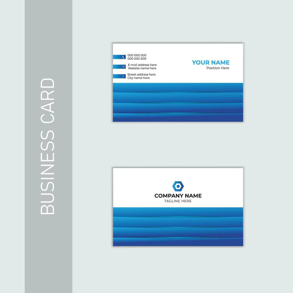 Modern minimal corporate business card design template . vector